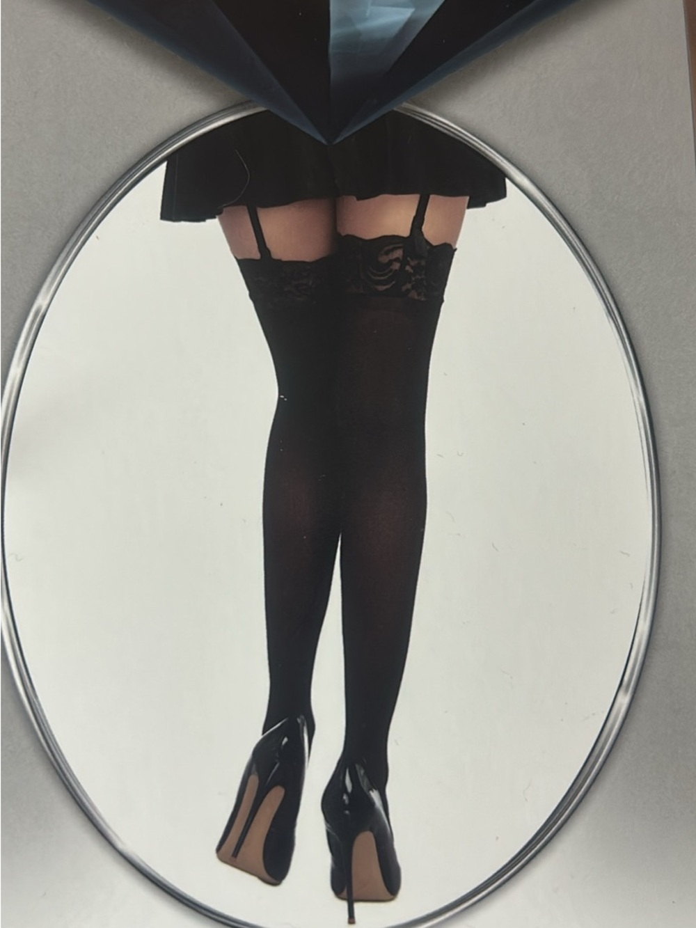 Black Lace-Top Thigh High Stockings - Classic Sheer Hold-Up